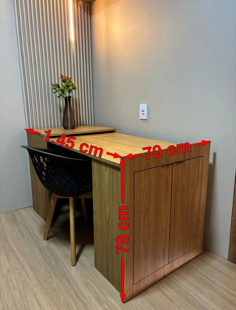 Aparador Mesa Multifuncional Extensível MDF 18mm
