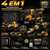 Kit de Ferramentas Sem Fio 4 em 1 48Vf SOARFLY Brushless com 2 Baterias