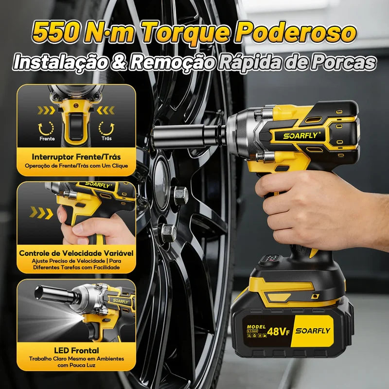 Kit de Ferramentas Sem Fio 4 em 1 48Vf SOARFLY Brushless com 2 Baterias