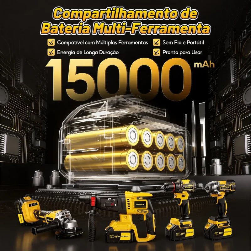 Kit de Ferramentas Sem Fio 4 em 1 48Vf SOARFLY Brushless com 2 Baterias